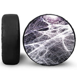Horror Cobweb Print Leather Spare Tire Cover
