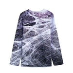 Horror Cobweb Print Long Sleeve Short Coat