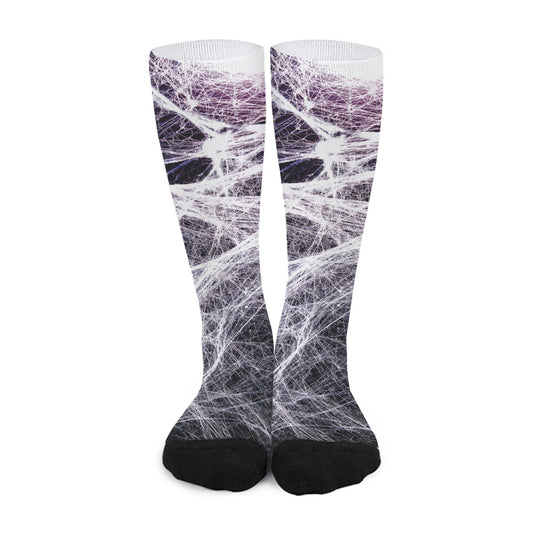 Horror Cobweb Print Long Socks