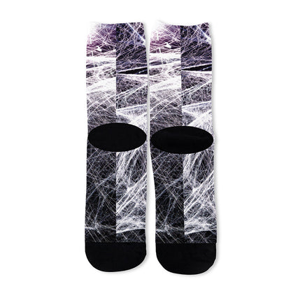 Horror Cobweb Print Long Socks