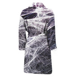 Horror Cobweb Print Men's Bathrobe