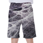 Horror Cobweb Print Men's Beach Shorts