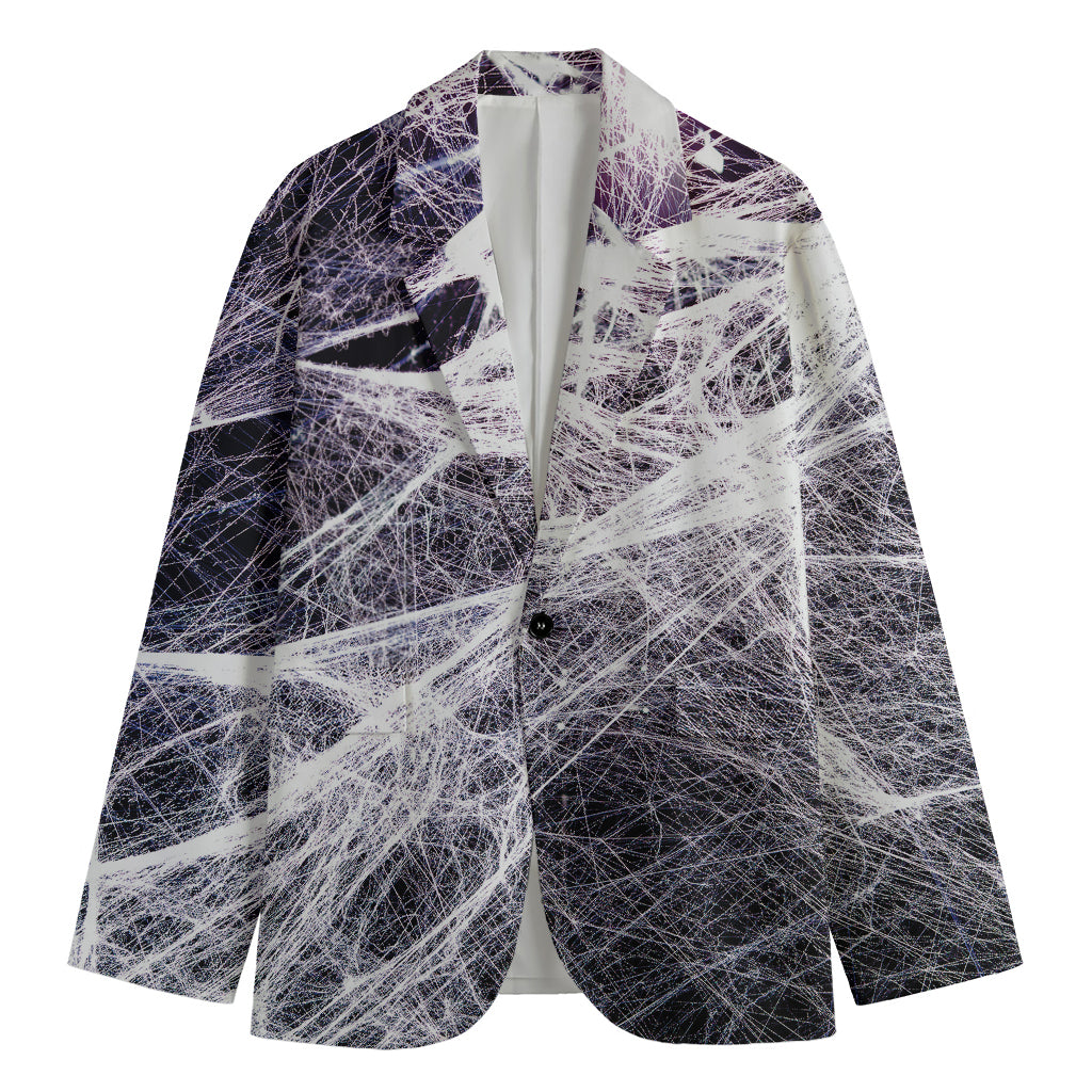 Horror Cobweb Print Men's Blazer