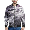 Horror Cobweb Print Men's Bomber Jacket