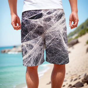 Horror Cobweb Print Men's Cargo Shorts