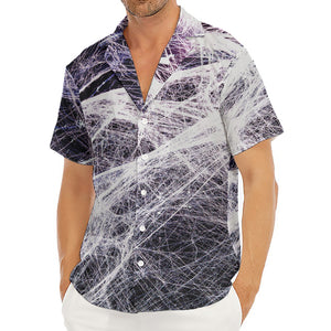 Horror Cobweb Print Men's Deep V-Neck Shirt