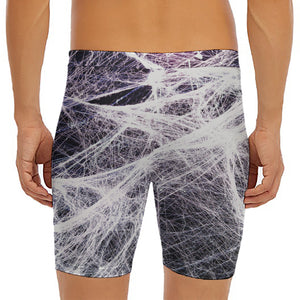 Horror Cobweb Print Men's Long Boxer Briefs