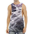 Horror Cobweb Print Men's Muscle Tank Top