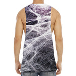 Horror Cobweb Print Men's Muscle Tank Top