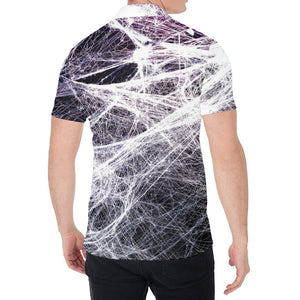 Horror Cobweb Print Men's Shirt