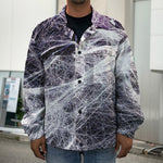 Horror Cobweb Print Men's Shirt Jacket