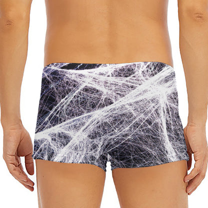 Horror Cobweb Print Men's Short Boxer Briefs