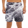 Horror Cobweb Print Men's Split Running Shorts