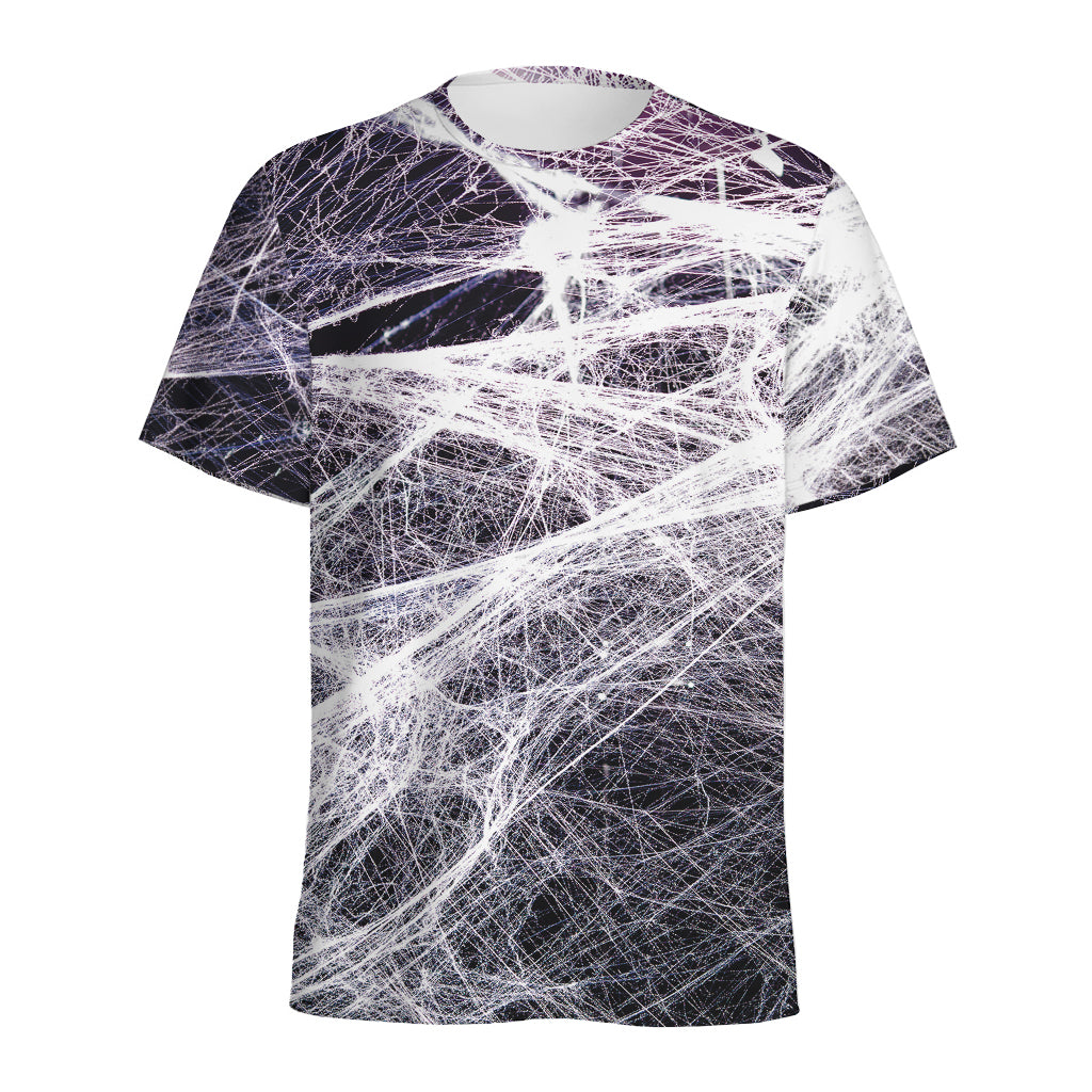 Horror Cobweb Print Men's Sports T-Shirt