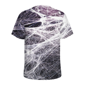 Horror Cobweb Print Men's Sports T-Shirt