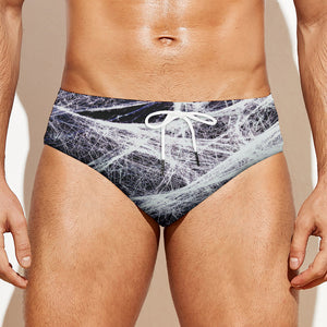 Horror Cobweb Print Men's Swim Briefs