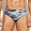 Horror Cobweb Print Men's Swim Briefs