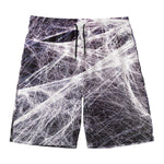 Horror Cobweb Print Men's Swim Trunks