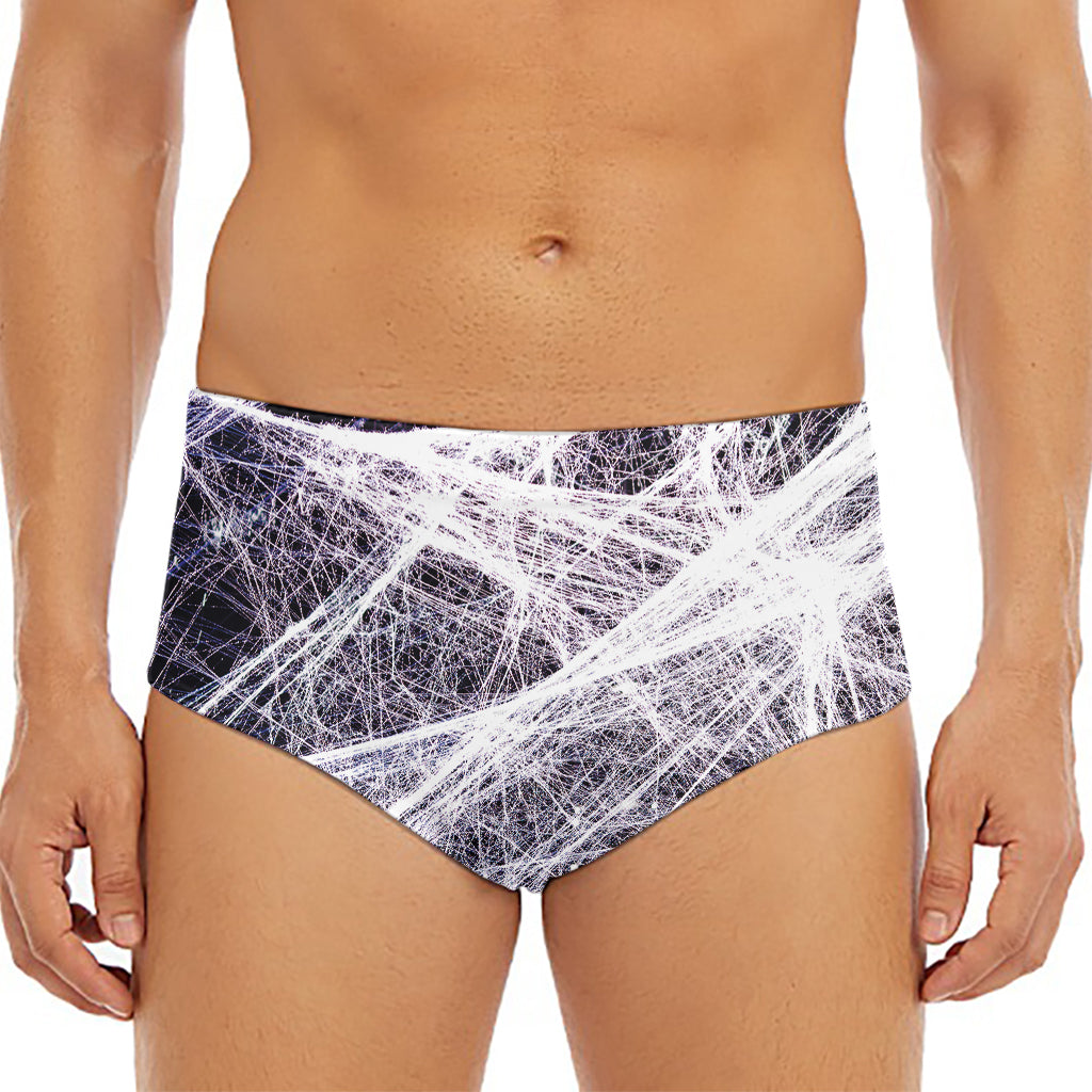 Horror Cobweb Print Men's Triangle Swim Briefs