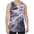 Horror Cobweb Print Men's Velvet Tank Top