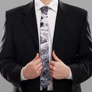 Horror Cobweb Print Necktie