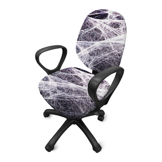 Horror Cobweb Print Office Chair Cover