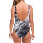 Horror Cobweb Print One Piece Swimsuit