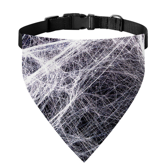 Horror Cobweb Print Over The Collar Dog Bandana