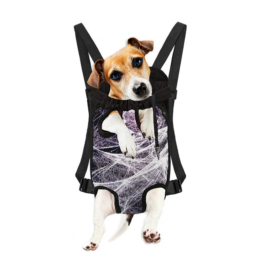 Horror Cobweb Print Pet Carrier Backpack