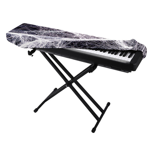 Horror Cobweb Print Piano Keyboard Cover