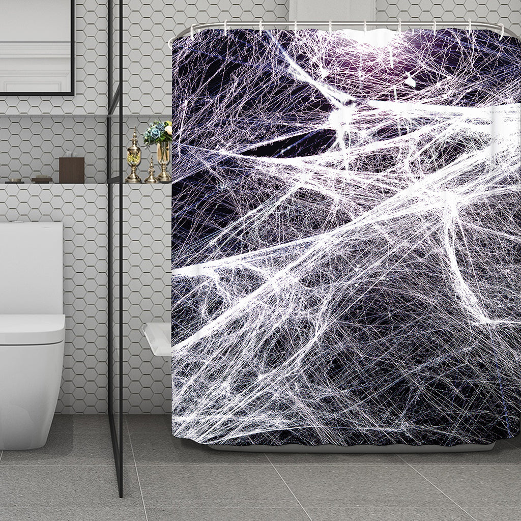 Horror Cobweb Print Polyester Shower Curtain