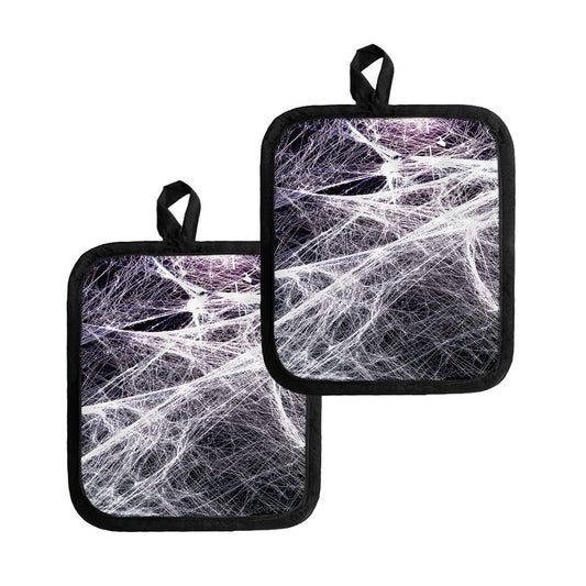 Horror Cobweb Print Pot Holders