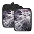 Horror Cobweb Print Pot Holders With Pocket