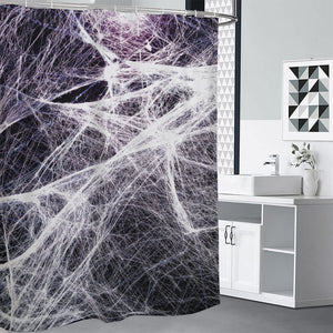 Horror Cobweb Print Premium Shower Curtain