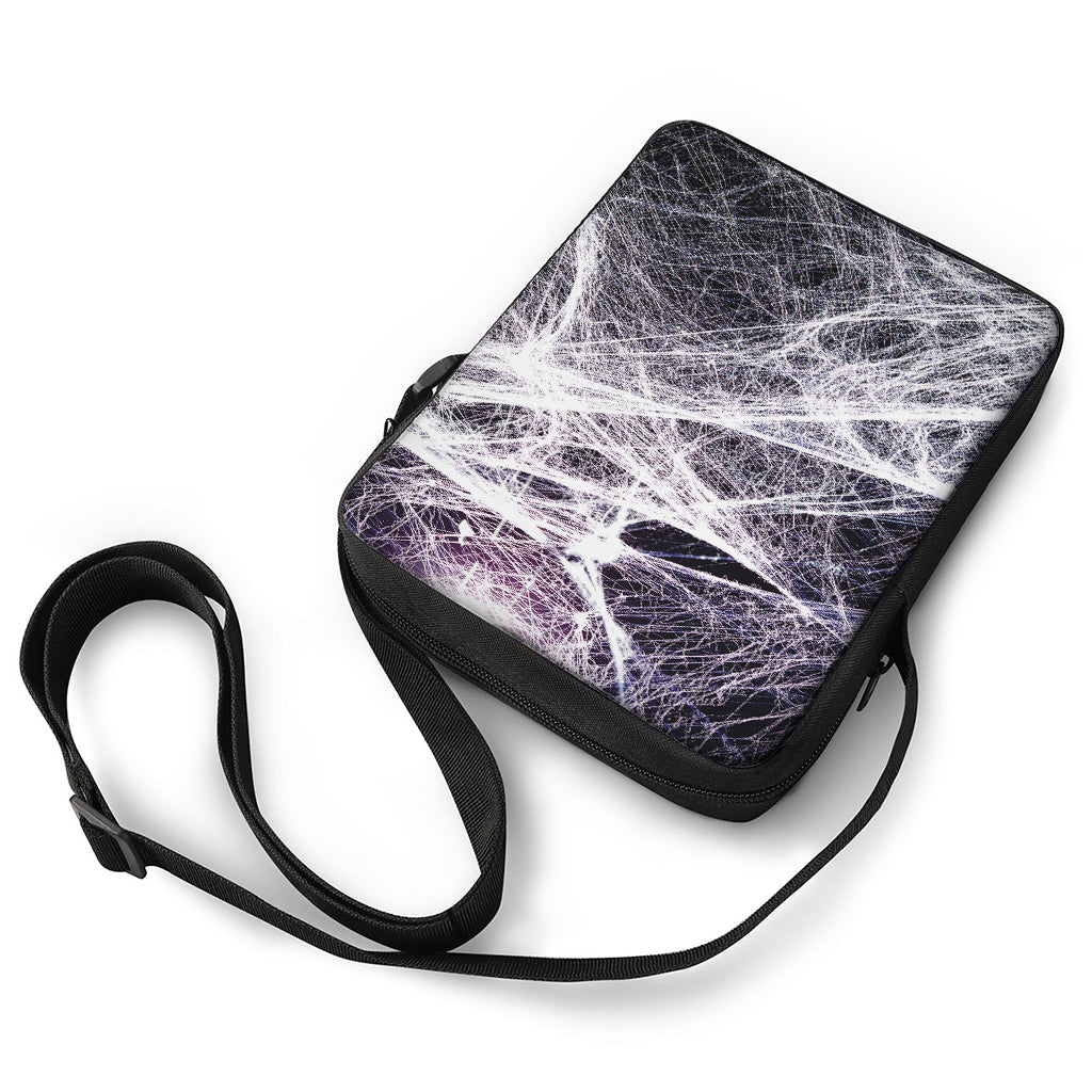 Horror Cobweb Print Rectangular Crossbody Bag