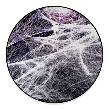 Horror Cobweb Print Round Floor Mat