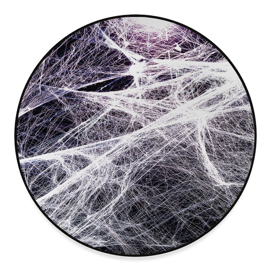 Horror Cobweb Print Round Floor Mat