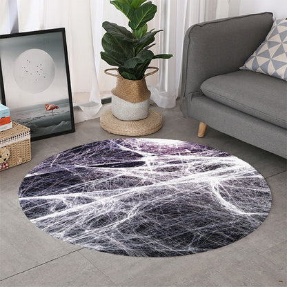 Horror Cobweb Print Round Rug
