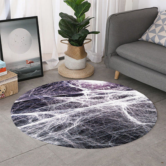 Horror Cobweb Print Round Rug