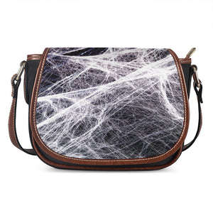 Horror Cobweb Print Saddle Bag