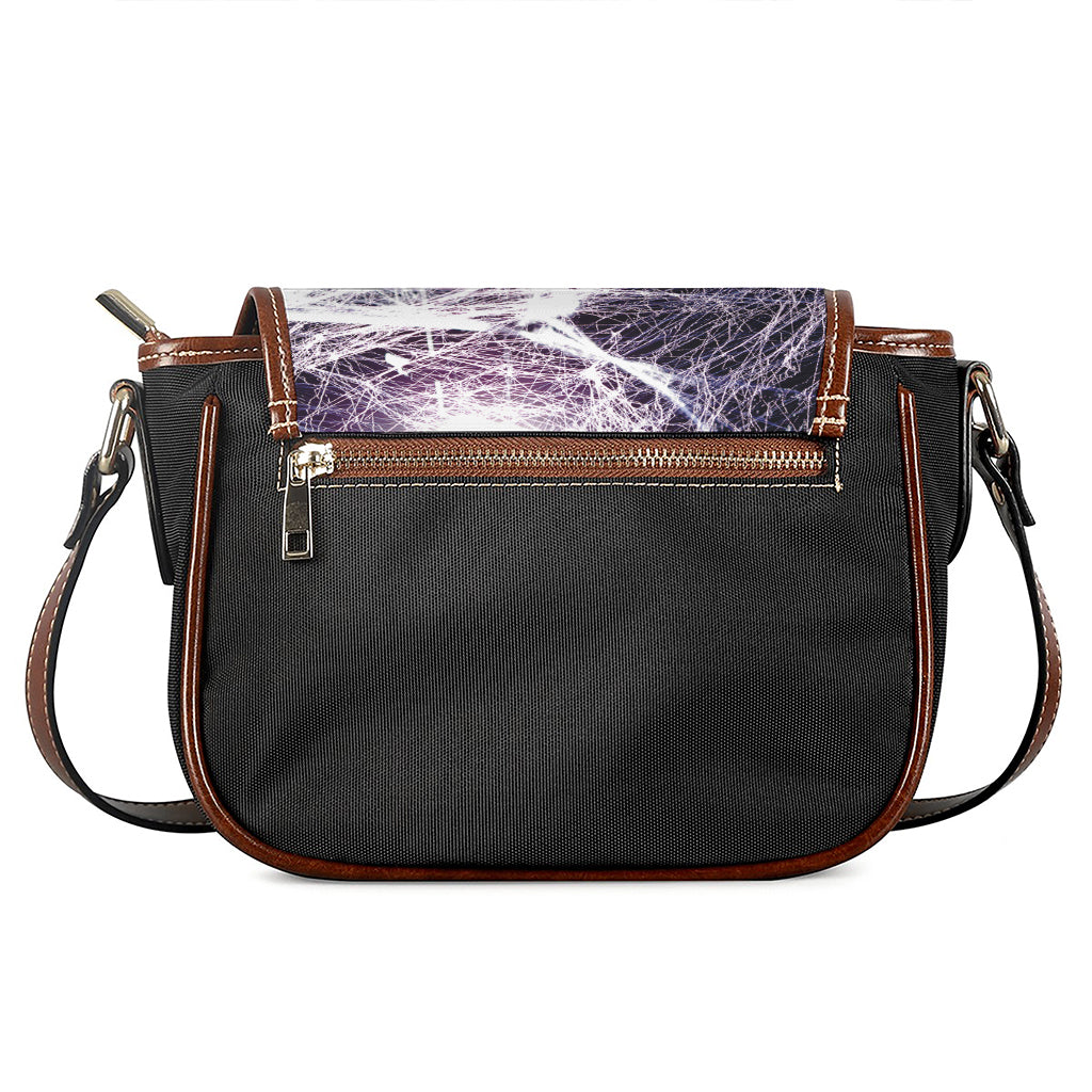 Horror Cobweb Print Saddle Bag