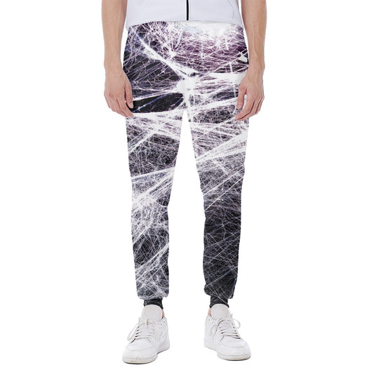 Horror Cobweb Print Scuba Joggers