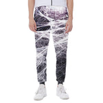 Horror Cobweb Print Scuba Joggers