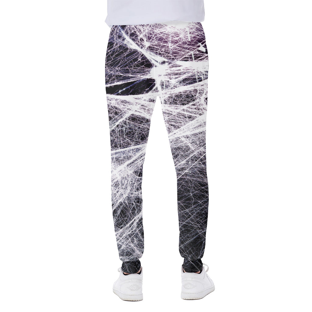 Horror Cobweb Print Scuba Joggers