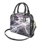 Horror Cobweb Print Shoulder Handbag