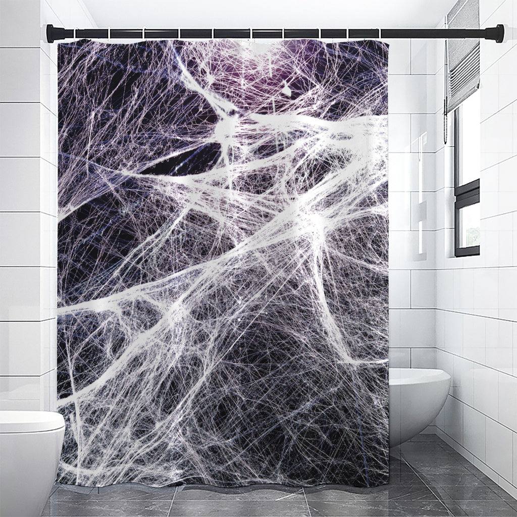 Horror Cobweb Print Shower Curtain