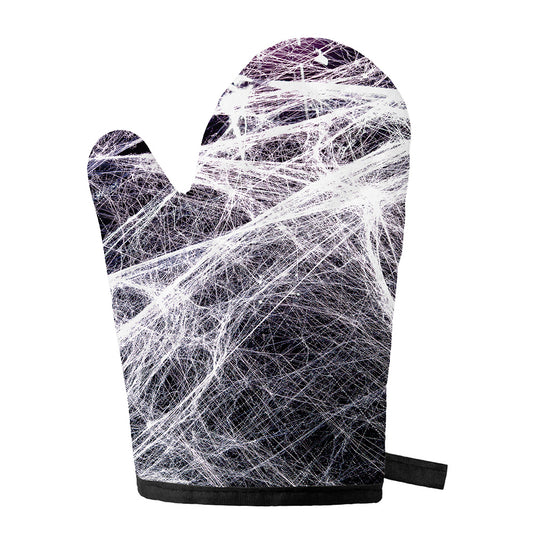 Horror Cobweb Print Single Oven Mitt