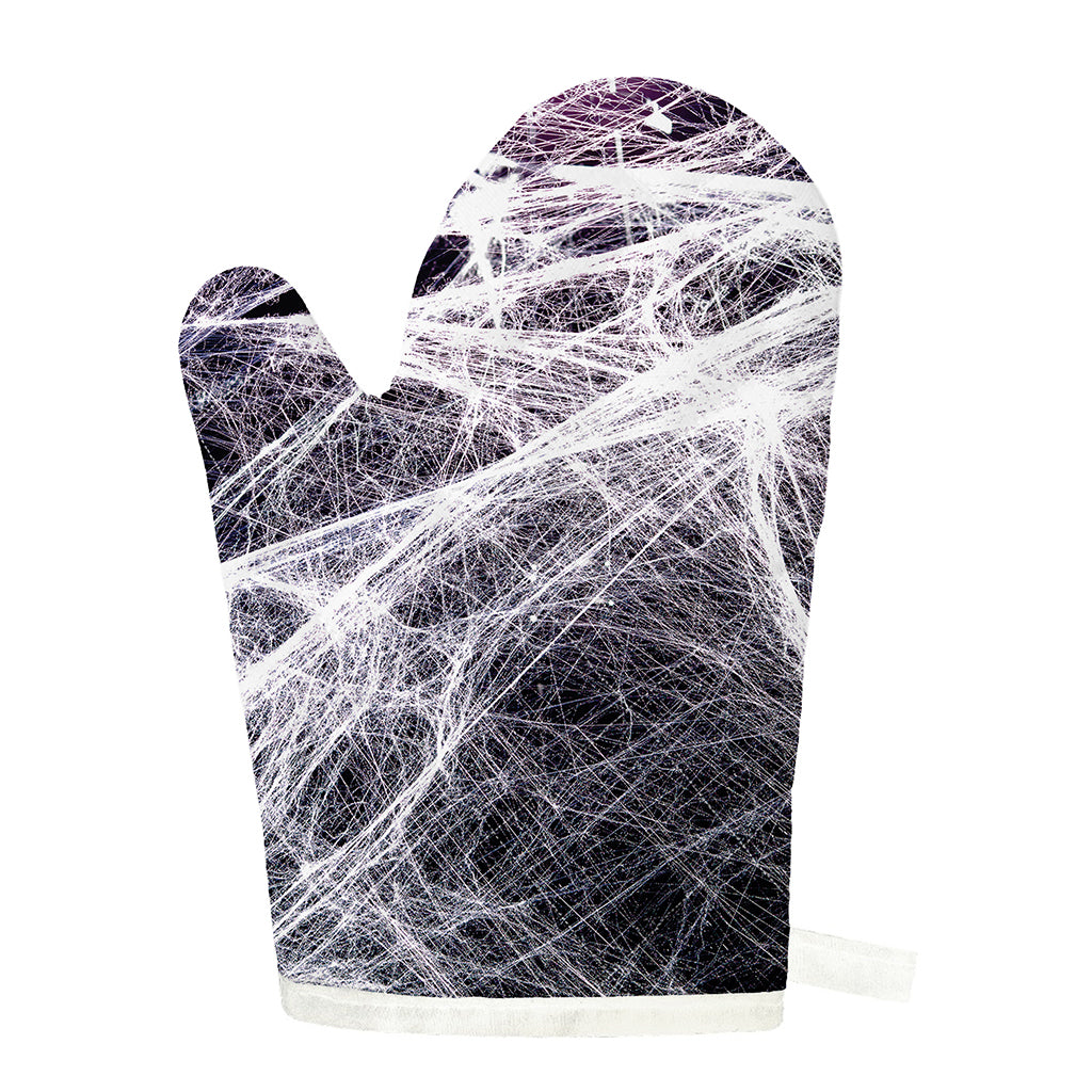 Horror Cobweb Print Single Oven Mitt