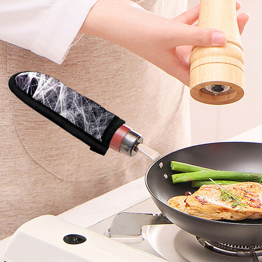 Horror Cobweb Print Skillet Handle Cover