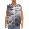 Horror Cobweb Print Sleeveless Baseball Jersey